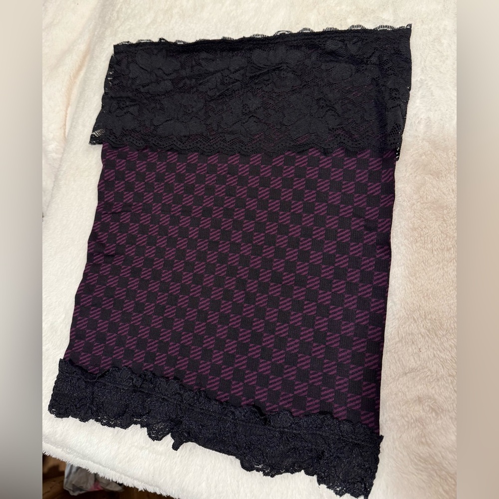 FP Movement By Free People Purple and Black Patterned Top Medium / Large New